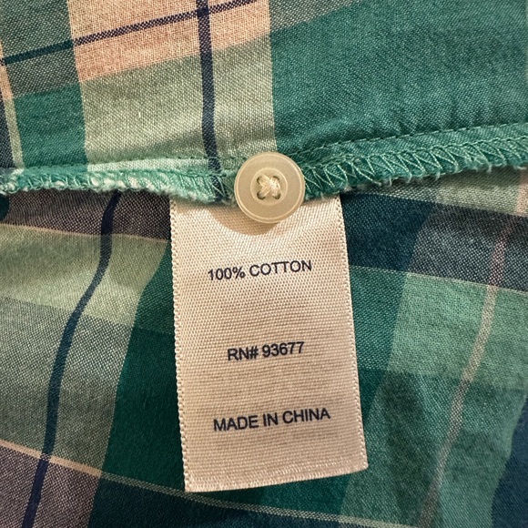 StJohns Blouse NWOT Bay 100% Cotton plaid Unisex,Sleeves up or long in one shirt - Picture 8 of 9